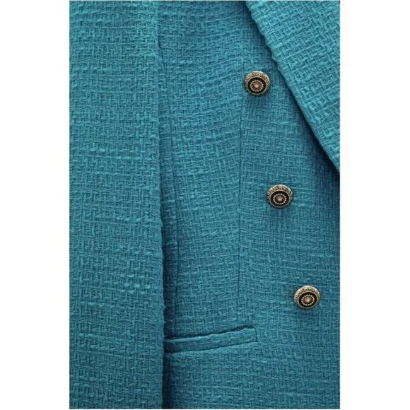 NWT ZARA Emerald Tailored Double Breasted Blazer Blogger’s Favorite​​​ - Picture 7 of 12